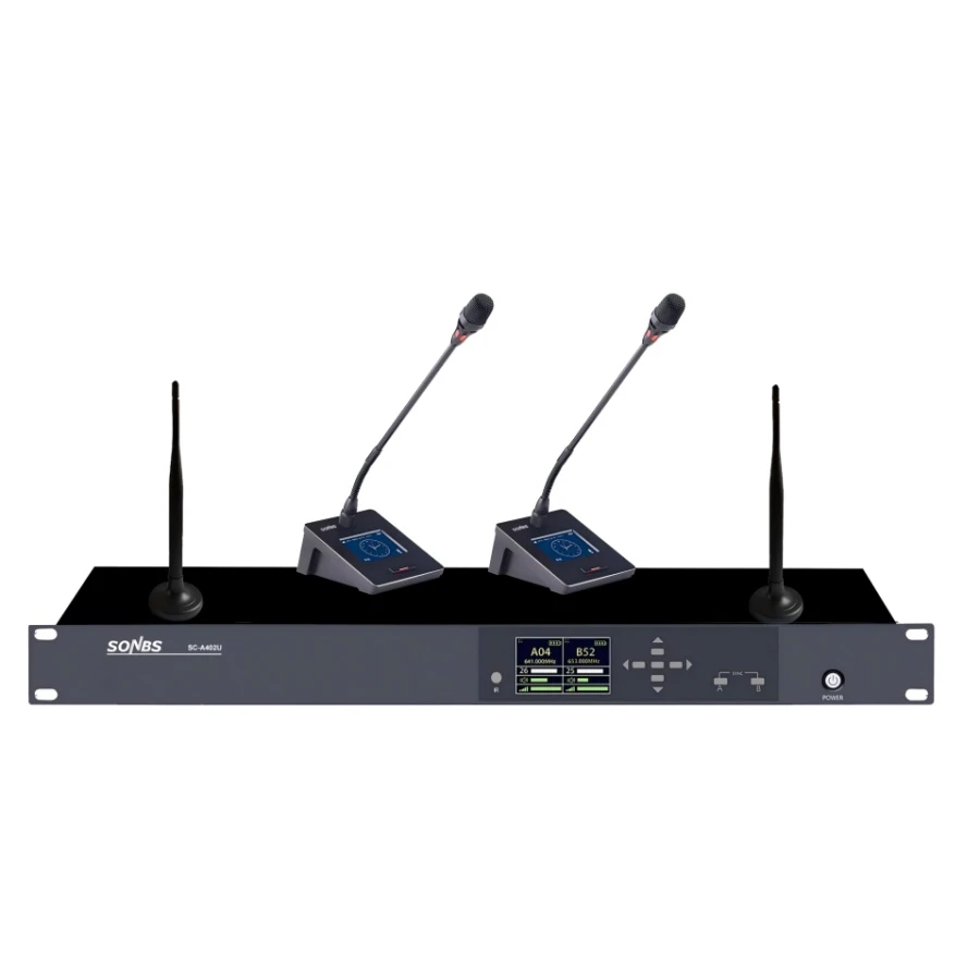 SC-A402U UHF Wireless Conference With 2 Desktop Mic Unit